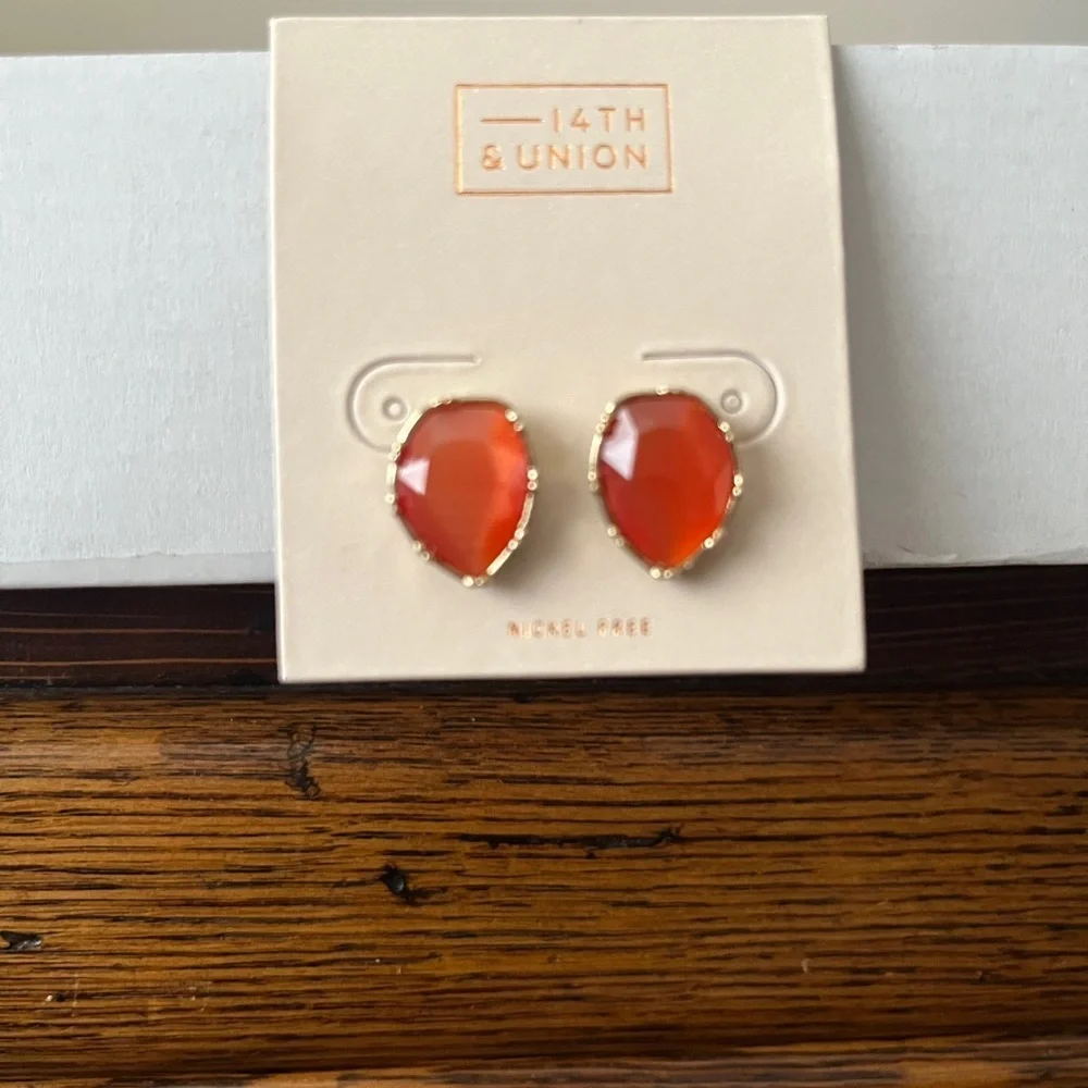 Nordstrom Orange Oval Stud Earrings Jewelry